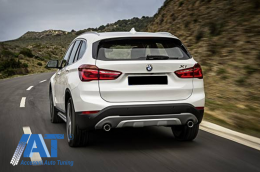 Difuzor Bara Spate si Sistem Evacuare compatibil cu BMW X1 SUV F48 (06.2015-up) M Sport Look-image-6063848