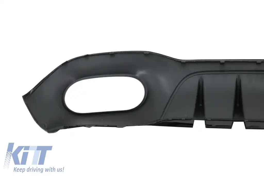 Difuzor cu Grila Aripa Aerisiri Laterale si Ornamente bara fata flapsuri compatibil cu Mercedes A-Class V177 Sedan (2018-2022) Evacuari Negre-image-6071070