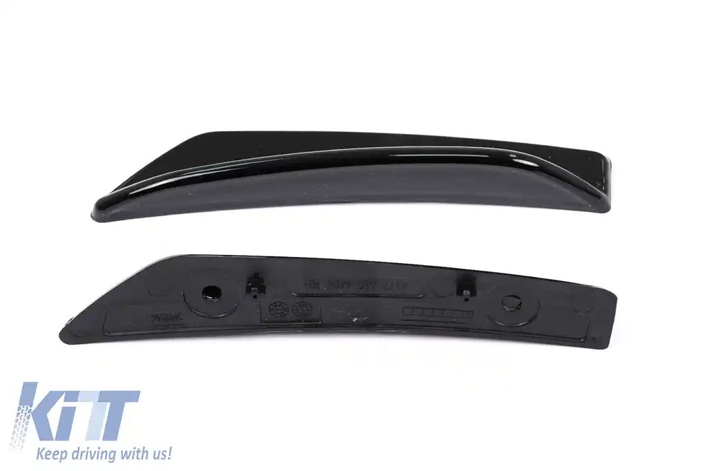 Difuzor cu Grila Aripa Aerisiri Laterale si Ornamente bara fata flapsuri compatibil cu Mercedes A-Class V177 Sedan (2018-2022) Evacuari Negre-image-6071107