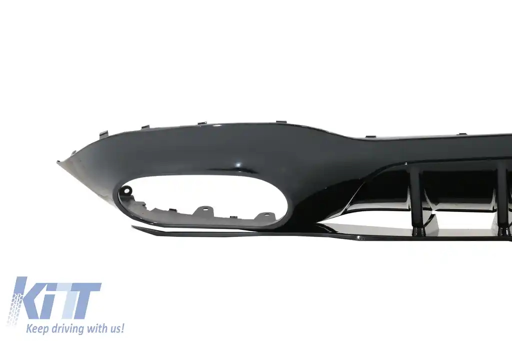 Difuzor cu Grila Aripa Aerisiri Laterale si Ornamente bara fata flapsuri & Capace oglinzi compatibil cu Mercedes A-Class V177 Sedan (2018-2022) Evacuari Negre-image-6071131