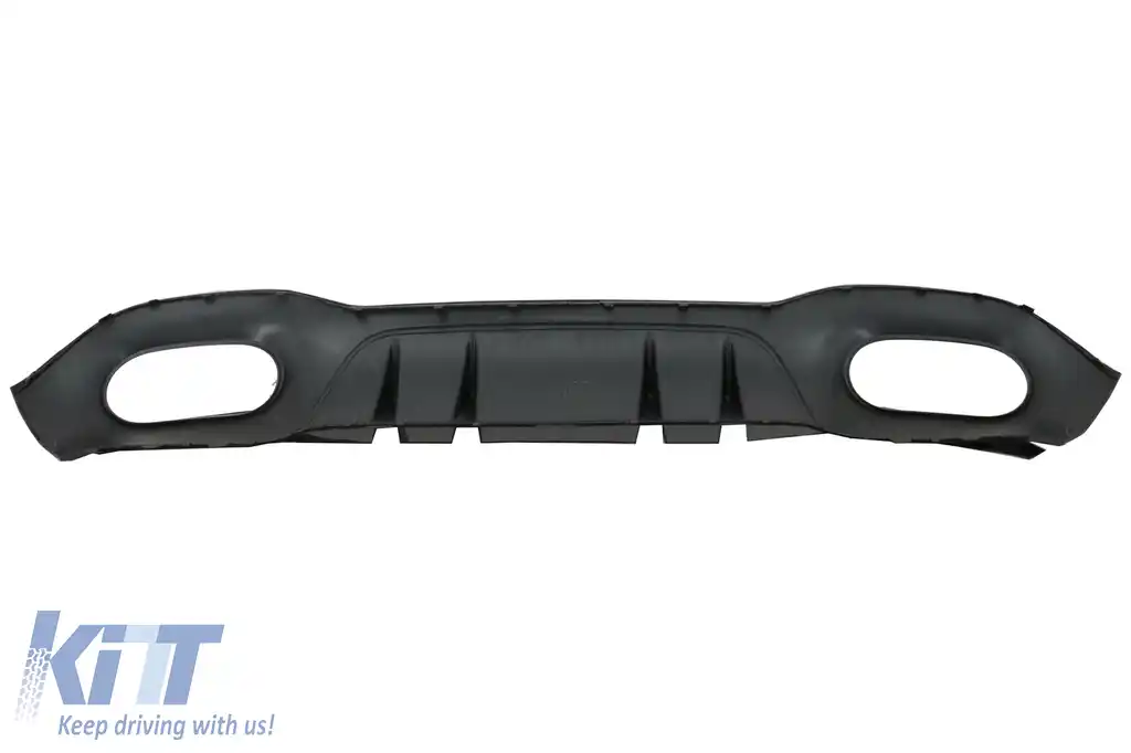 Difuzor cu Grila Aripa Aerisiri Laterale si Ornamente bara fata flapsuri & Capace oglinzi compatibil cu Mercedes A-Class V177 Sedan (2018-2022) Evacuari Negre-image-6071132