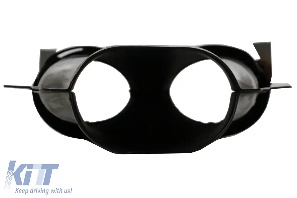 Difuzor cu Grila Aripa Aerisiri Laterale si Ornamente bara fata flapsuri & Capace oglinzi compatibil cu Mercedes A-Class V177 Sedan (2018-2022) Evacuari Negre-image-6071139