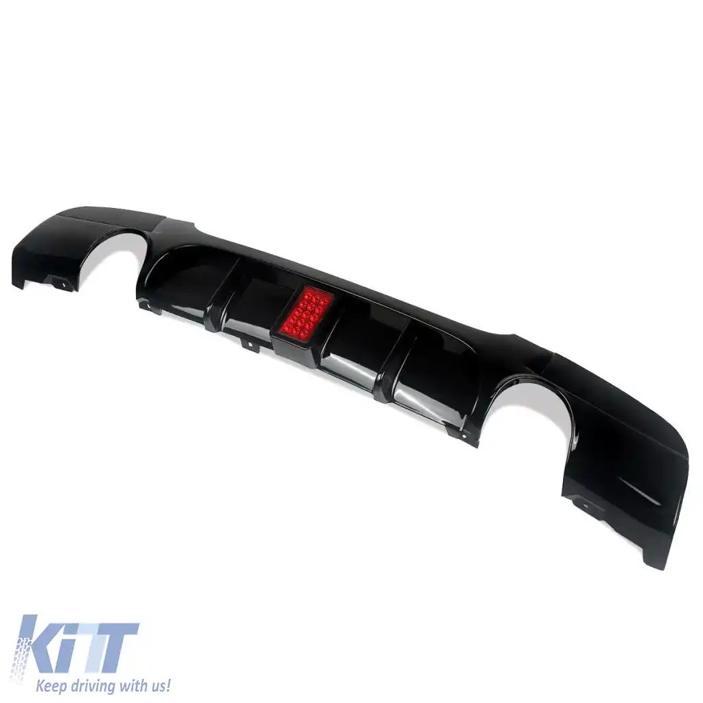 Difuzor cu lumină F1 stil 335i potrivit pentru BMW E90 E91 bara M Lac negru piano!-image-6261022