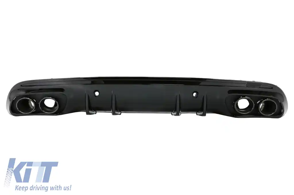 Difuzor cu ornamente evacuare compatibil cu Mercedes C-Class W205 S205 (2014-2020) C43 Design pentru bara AMG Sport Line