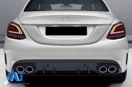 Difuzor cu ornamente evacuare compatibil cu Mercedes C-Class W205 S205 (2014-2020) C43 Design pentru bara Sport Line-image-6078333