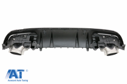 Difuzor cu ornamente evacuare si Eleron Portbagaj compatibil cu Mercedes C-Class W205 (2014-2020) pentru bara AMG Sport Line-image-6073667