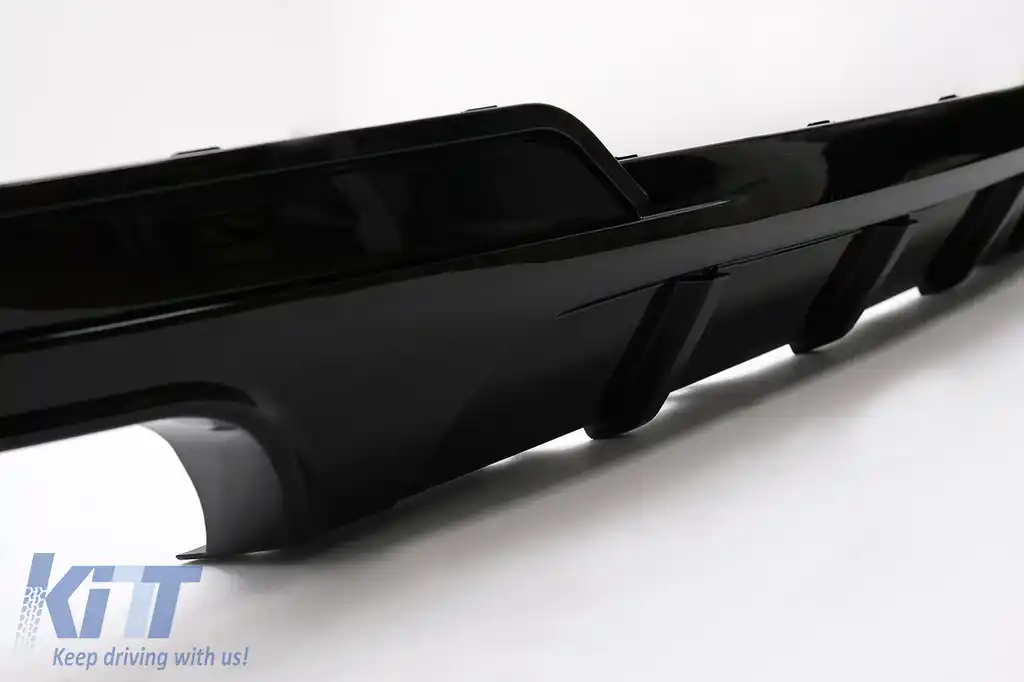 Difuzor de aer cu evacuare dubla stanga compatibil cu BMW Seria 5 F10 F11 (2011-2017) M-Performance Design Negru Lucios-image-6098428