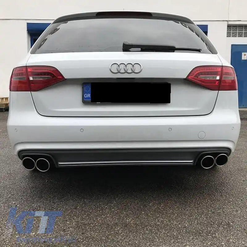 Difuzor de bara spate potrivit pentru Audi A4 B8 12-15 Facelift Sedan/Avant S4 Look din plastic ABS 1buc-image-6298971