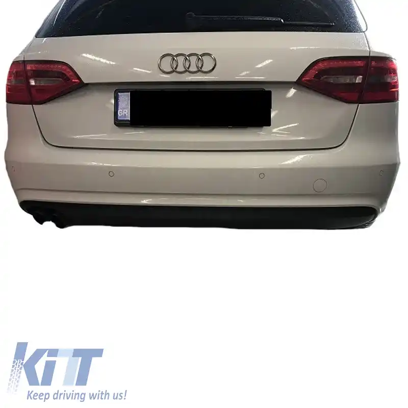 Difuzor de bara spate potrivit pentru Audi A4 B8 12-15 Facelift Sedan/Avant S4 Look din plastic ABS 1buc-image-6298977