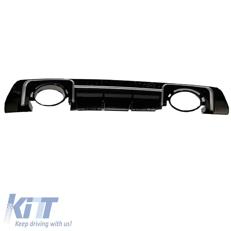 Difuzor de bara spate potrivit pentru Audi TT 8S 14+ TTRS Look cu ieșiri de evacuare din plastic ABS-image-6299218