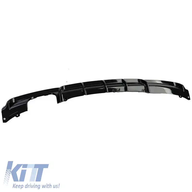 Difuzor de bara spate potrivit pentru BMW 3 F30/F31 11-19 M-Packet Gloss Black cu 1 ieșire dublă de eșapament stânga din plastic ABS 1 buc.-image-6322987