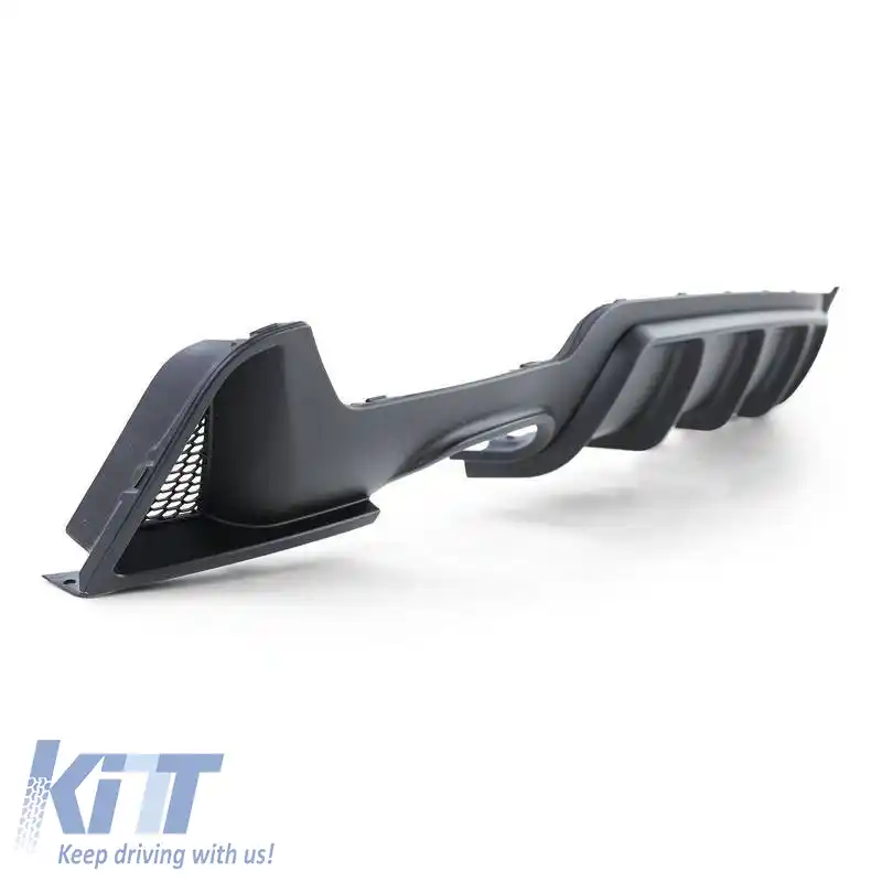 Difuzor de bara spate potrivit pentru BMW 4 F32 Coupe / F33 Cabrio / F36 Gran Coupe 13-21 M-Tech Negru Mat cu 1 ieșire dublă de evacuare stânga din plastic ABS 1buc.-image-6324476