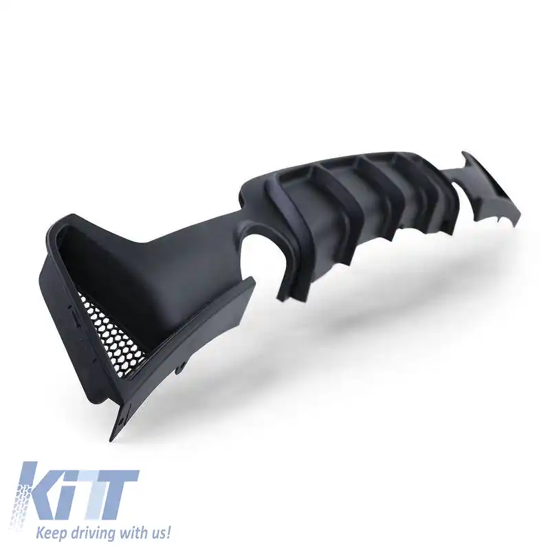 Difuzor de bara spate potrivit pentru BMW 4 F32 Coupe / F33 Cabrio / F36 Gran Coupe 13-21 M-Tech Negru Mat cu 2 ieșiri de evacuare simple dreapta și stânga -0-----0- Fabricat din plastic ABS 1buc-image-6325017