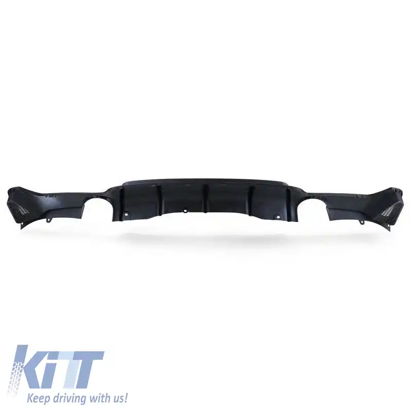 Difuzor de bara spate potrivit pentru BMW 4 F32 Coupe / F33 Cabrio / F36 Gran Coupe 13-21 M-Tech Negru Mat cu 2 ieșiri de evacuare simple dreapta și stânga -0-----0- Fabricat din plastic ABS 1buc-image-6325020
