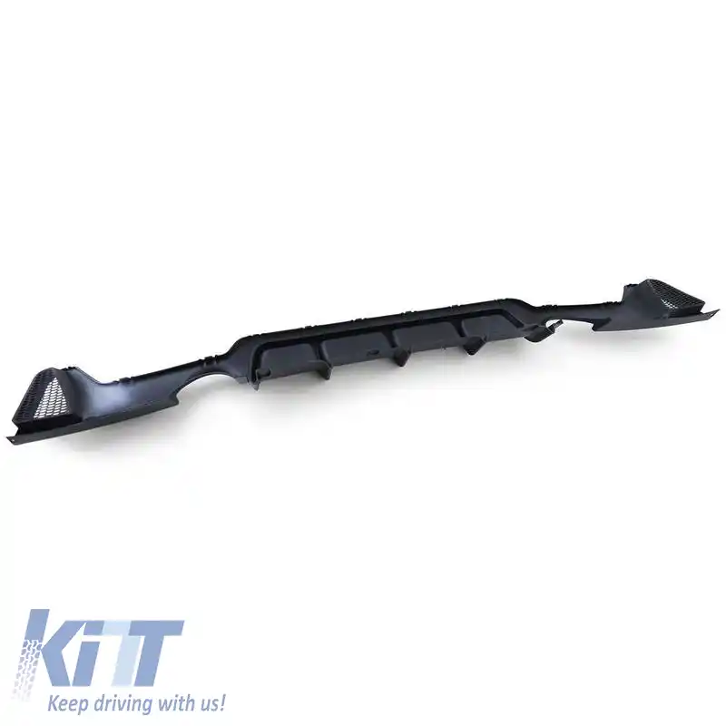 Difuzor de bara spate potrivit pentru BMW 4 F32 Coupe / F33 Cabrio / F36 Gran Coupe 13-21 M-Tech Negru Mat cu 2 ieșiri de evacuare simple dreapta și stânga -0-----0- Fabricat din plastic ABS 1buc-image-6325021
