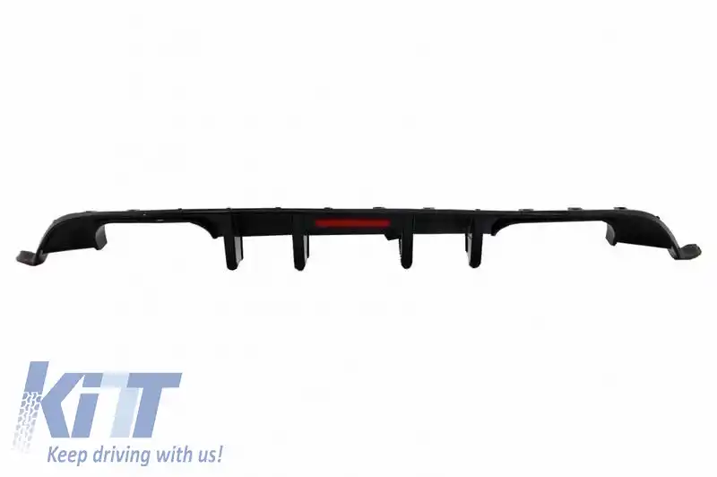 Difuzor de bara spate potrivit pentru VW Golf VII (7.5) 17-20 Facelift R-Look Negru Lucios cu Lampa de Stop cu LED-image-6319285