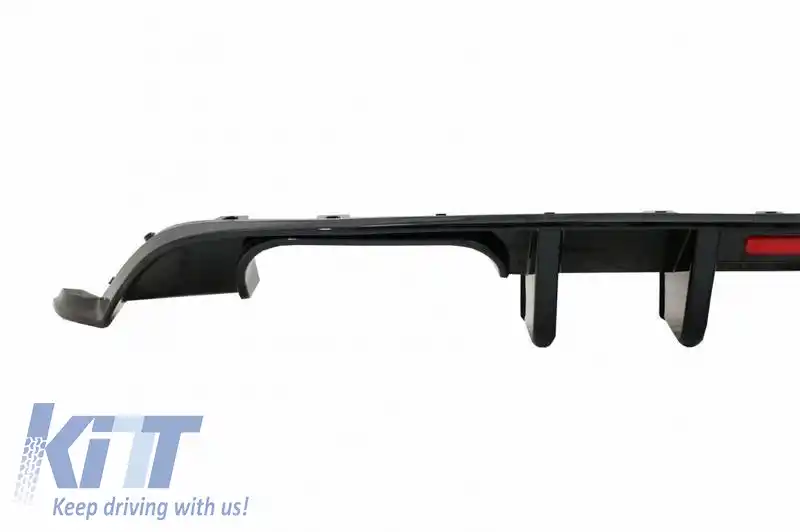 Difuzor de bara spate potrivit pentru VW Golf VII (7.5) 17-20 Facelift R-Look Negru Lucios cu Lampa de Stop cu LED-image-6319288