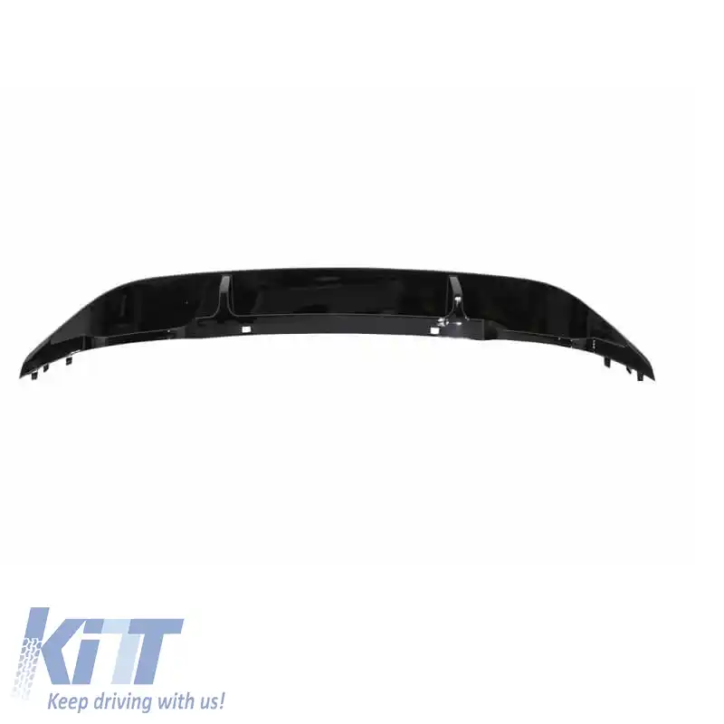 Difuzor de bara spate potrivit pentru VW Golf VII (7) 13-17 R-Look pentru bara normala & GTI cu 2 evacuari duble stanga & dreapta, negru lucios din plastic ABS 1buc.-image-6328138