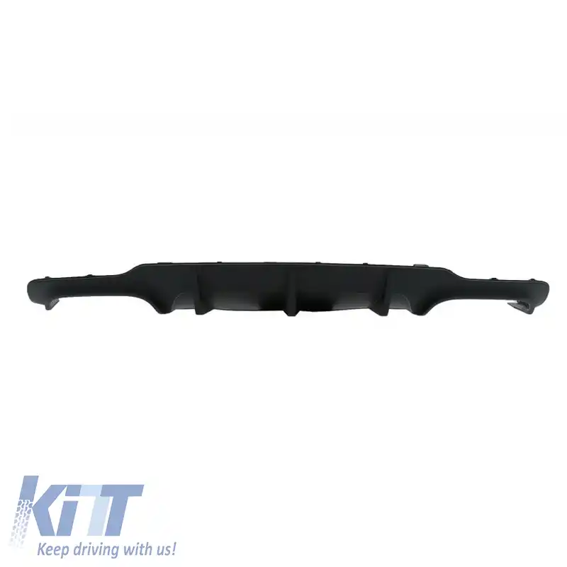 Difuzor de bara spate potrivit pentru Mercedes-Benz C-Class W204 11-14 Facelift A Design C63 Look cu 2 evacuări duble dreapta și stânga din plastic ABS 1buc.-image-6299284