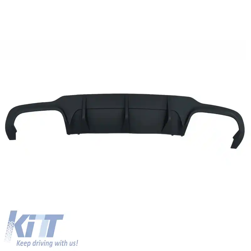 Difuzor de bara spate potrivit pentru Mercedes-Benz C-Class W204 11-14 Facelift A Design C63 Look cu 2 evacuări duble dreapta și stânga din plastic ABS 1buc.-image-6299285