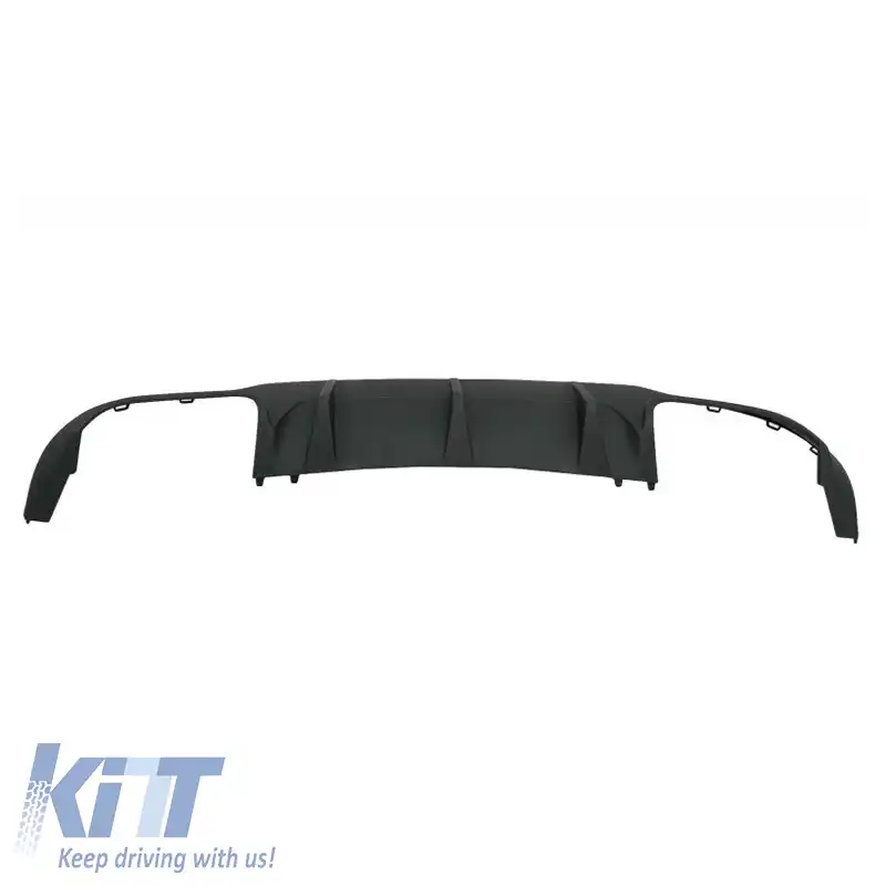 Difuzor de bara spate potrivit pentru Mercedes-Benz C-Class W204 11-14 Facelift A Design C63 Look cu 2 evacuări duble dreapta și stânga din plastic ABS 1buc.-image-6299286