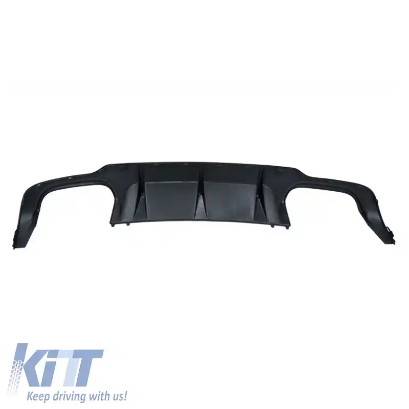 Difuzor de bara spate potrivit pentru Mercedes-Benz C-Class W204 11-14 Facelift A Design C63 Look cu 2 evacuări duble dreapta și stânga din plastic ABS 1buc.-image-6299289