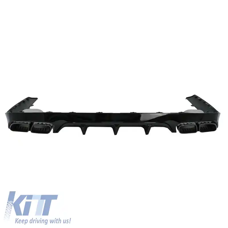 Difuzor de bara spate potrivit pentru Mercedes-Benz E-Class C238 Coupe / A238 Cabrio 16-19 A Design 63 Look cu tevi de esapament negre-image-6315539