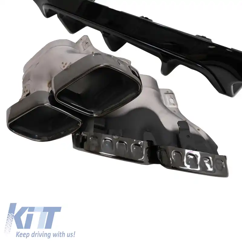 Difuzor de bara spate potrivit pentru Mercedes-Benz E-Class C238 Coupe / A238 Cabrio 16-19 A Design 63 Look cu țevi de eșapament negre-image-6316485