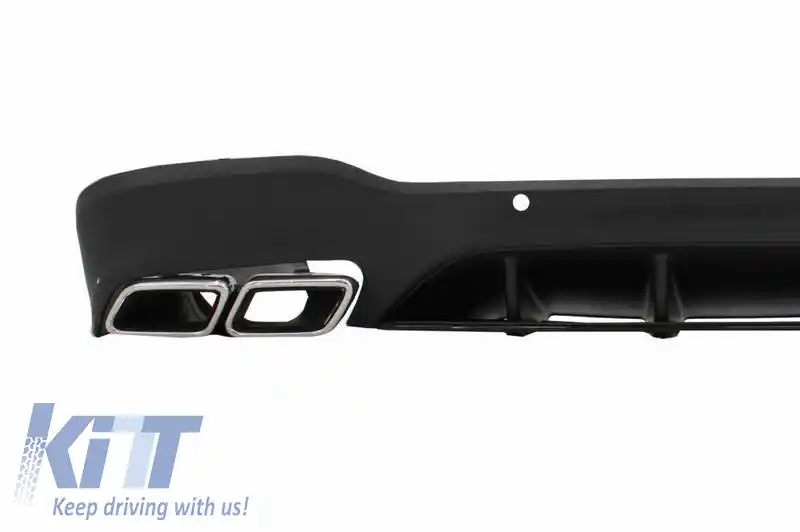 Difuzor de bara spate potrivit pentru Mercedes-Benz GLC SUV X253 2015-2019 GLC63 Aspect A Design pentru un set de bare de sport versiunea Sport Line cu ieșiri de evacuare din crom-image-6316553
