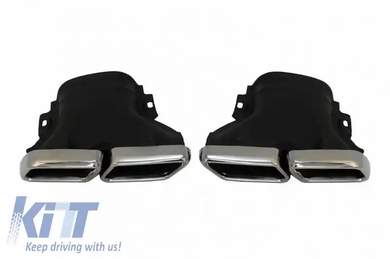 Difuzor de bara spate potrivit pentru Mercedes-Benz GLC SUV X253 2015-2019 GLC63 Aspect A Design pentru un set de bare de sport versiunea Sport Line cu ieșiri de evacuare din crom-image-6316555