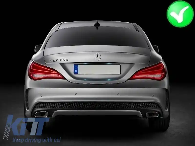 Difuzor de bara spate potrivit pentru Mercedes-Benz CLA C117 13-16 A Design 45 Look potrivit pentru versiunea A Design Sport Line a bumperelor Piano Black-image-6319231