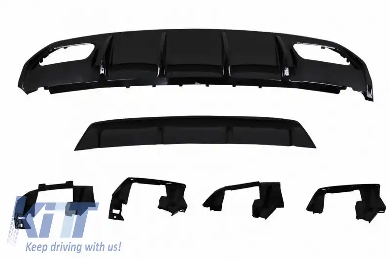 Difuzor de bara spate potrivit pentru Mercedes-Benz A-Class W176 12-18 A45 A Design Look din plastic ABS 1buc-image-6324109