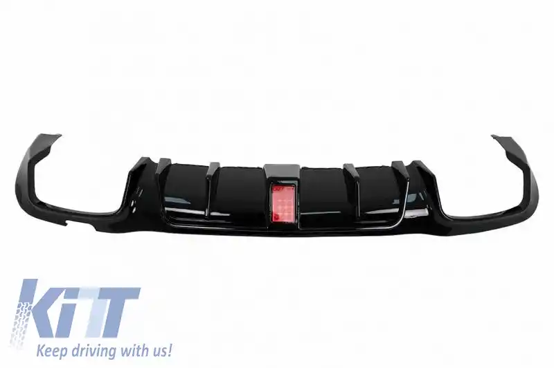 Difuzor de bara spate potrivit pentru Mercedes-Benz E-Class W213 16-19 cu bara de design A Black Brabus Look cu tevi de esapament negre-image-6324684