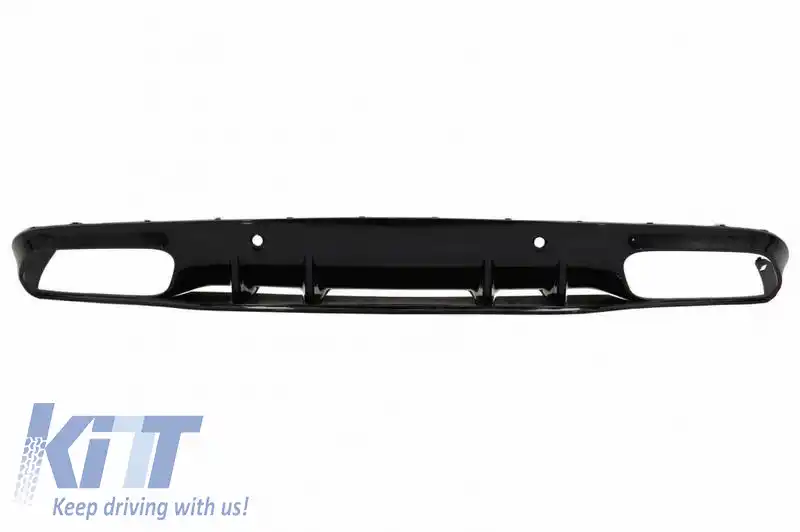 Difuzor de bara spate potrivit pentru Mercedes-Benz C-Class C205 Coupe 14-21 A Design 63 Look cu țevi de eșapament negre-image-6329258
