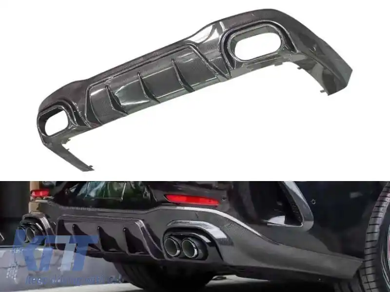 Difuzor din carbon tip BRBS potrivit pentru bara spate GT63 a Mercedes A Design GT 4 Door Coupe X290 după 2019