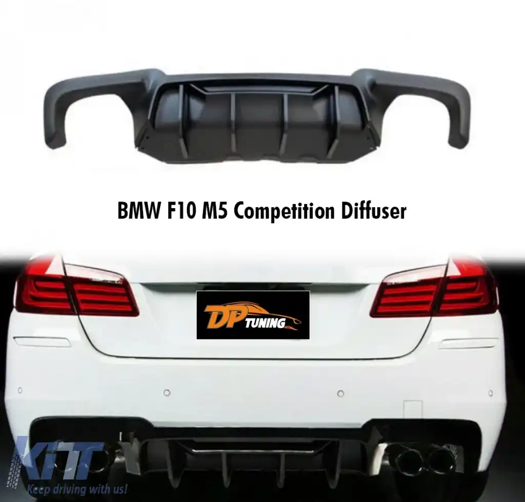 Difuzor F10 M5 Competition R+L cu ieșire dublă, negru pian, plastic vidat / 2010-2017