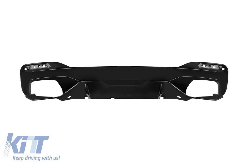 Difuzor M Performance Design Design tip 550i potrivit pentru bara de protecție M Technik din spate a BMW Seria 5 G30 sedan, G31 break după 2017 -oo--oo-, lac negru