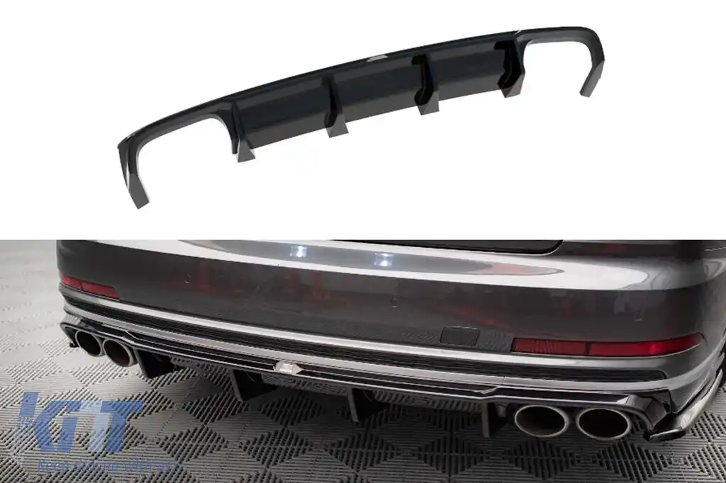 Difuzor Maxton Design pentru bara spate a Audi S8 D5 2019-2021, lac negru