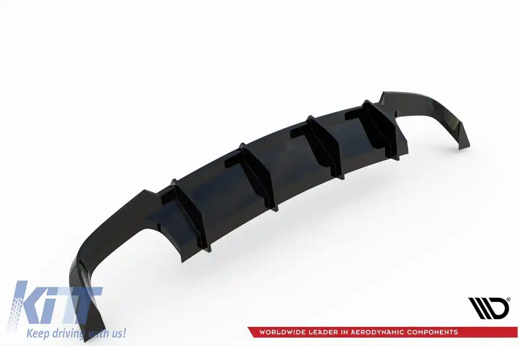 Difuzor Maxton Design potrivit pentru bara din spate S6, S-Line pe Audi A6 C7 sedan, Avant 2014-2017, lac negru