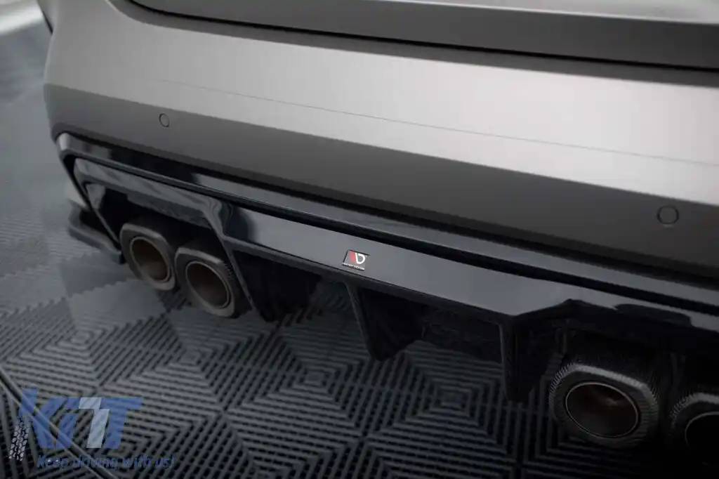 Difuzor Maxton Design potrivit pentru bara din spate a BMW M4 G82 Coupe, G83 Cabriolet, M3 G80 Sedan, G81 Touring după 2021 -oo--oo-, lac negru-image-6236161