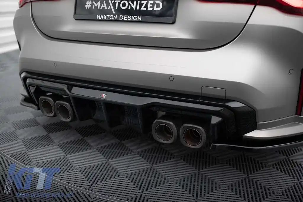 Difuzor Maxton Design potrivit pentru bara din spate a BMW M4 G82 Coupe, G83 Cabriolet, M3 G80 Sedan, G81 Touring după 2021 -oo--oo-, lac negru-image-6236162