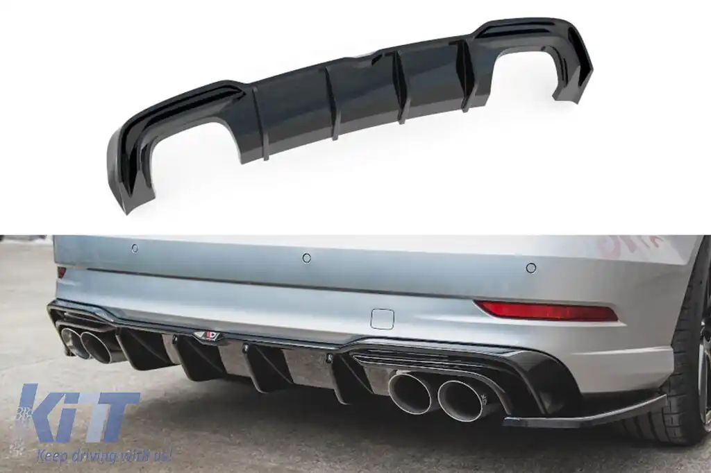 image-78-Difuzor Maxton Design potrivit pentru bara spate S3 la Audi A3 8V sedan 2016-2020, lac negru