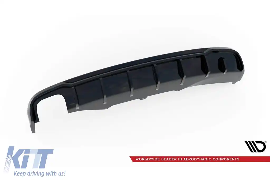 Difuzor Maxton Design potrivit pentru bara spate standard a Audi A4 B8 sedan, break 2007-2011, lac negru-image-6235578