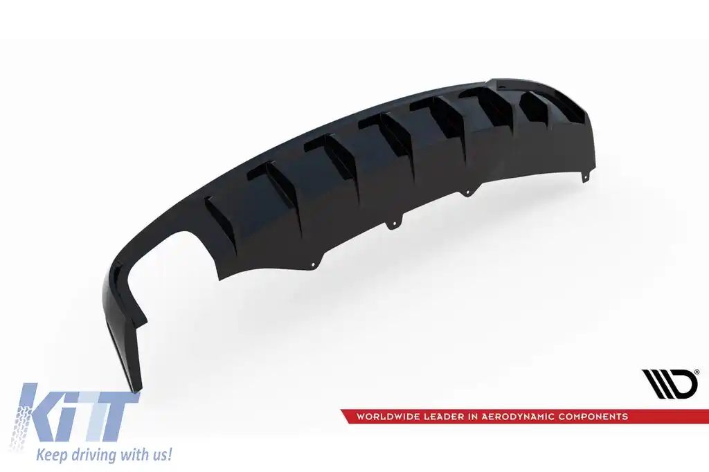 Difuzor Maxton Design potrivit pentru bara spate standard a Audi A4 B8 sedan, break 2007-2011, lac negru-image-6235579