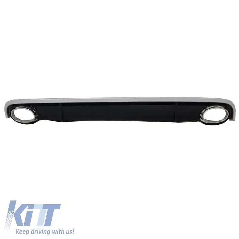 Difuzor pentru bara spate potrivit pentru Audi A7 4G 10-14 RS7 Look Bara Standard cu țevi de evacuare din plastic ABS-image-6313192