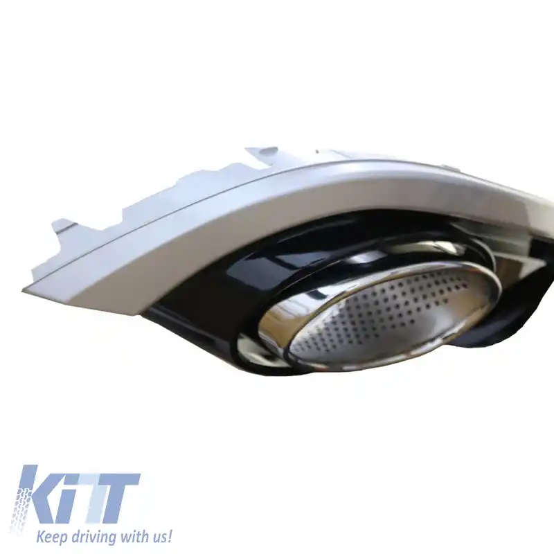 Difuzor pentru bara spate potrivit pentru Audi A7 4G 10-14 RS7 Look Bara Standard cu țevi de evacuare din plastic ABS-image-6313199