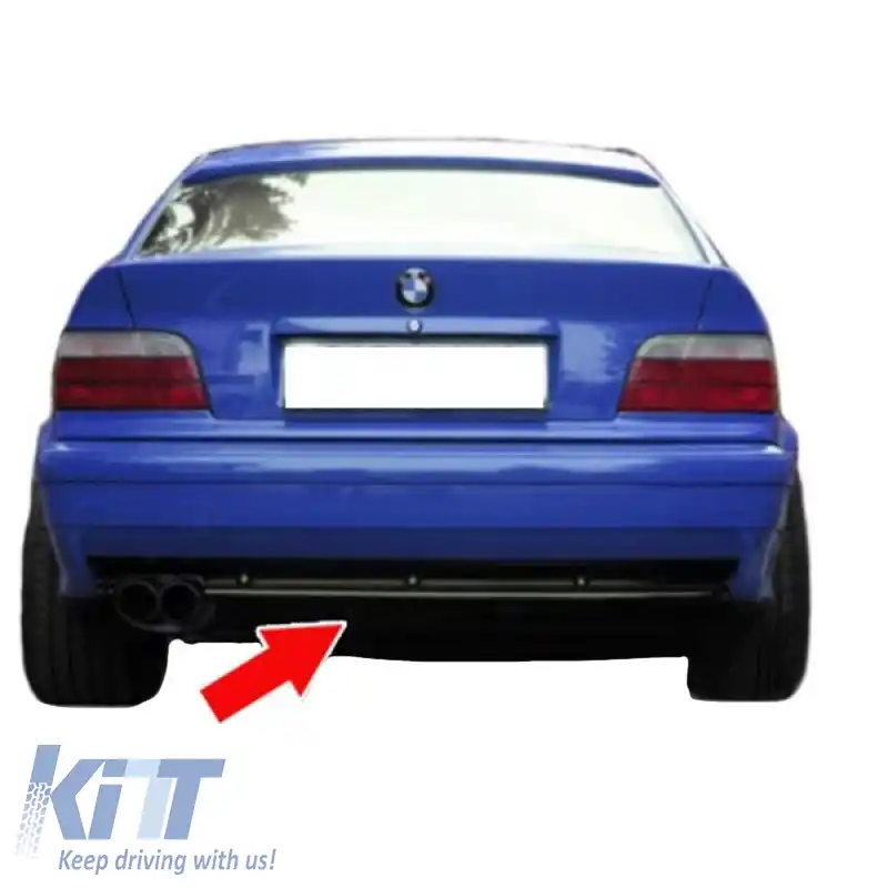 Difuzor pentru bara spate potrivit pentru BMW 3 E36 90-99 M3 Look (potrivit pentru bara versiunea normală, nu M3) din plastic ABS, 1 buc.-image-6299222