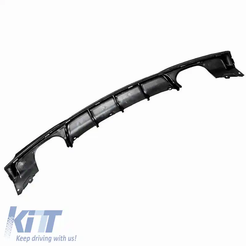 Difuzor pentru bara spate potrivit pentru BMW 3 F30/F31 11-19 M-Packet Gloss Black cu 2 ieșiri duble pentru evacuare stânga și dreapta din plastic ABS 1buc.-image-6322537