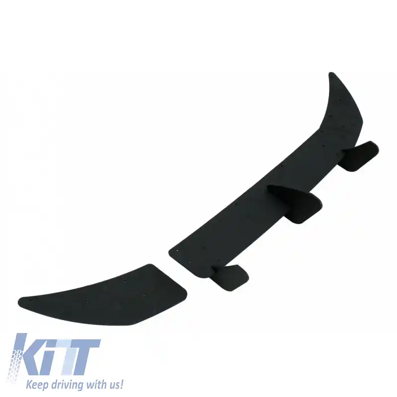 Difuzor pentru bara spate potrivit pentru VW Golf VII (7) 12-17 R Version Mat Black 3 Bare & 2 Splittere Laterale Din Plastic 3pc-image-6299259