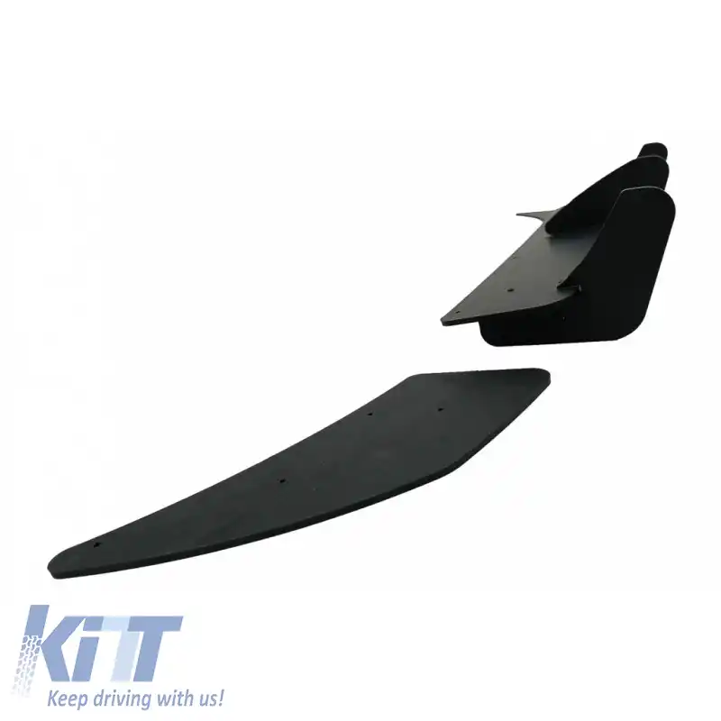 Difuzor pentru bara spate potrivit pentru VW Golf VII (7) 12-17 R Version Mat Black 3 Bare & 2 Splittere Laterale Din Plastic 3pc-image-6299260